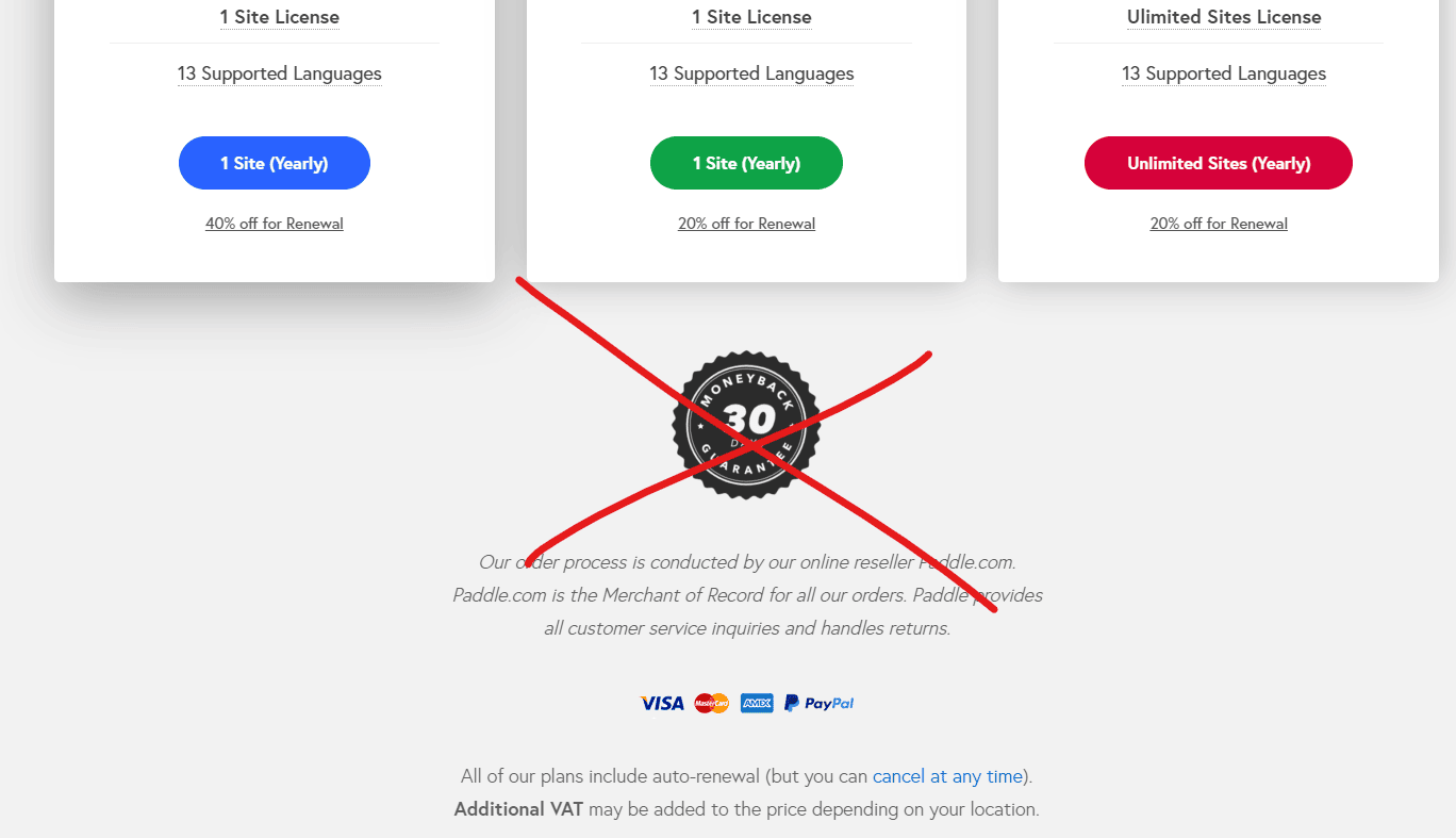 no more refund guarantee